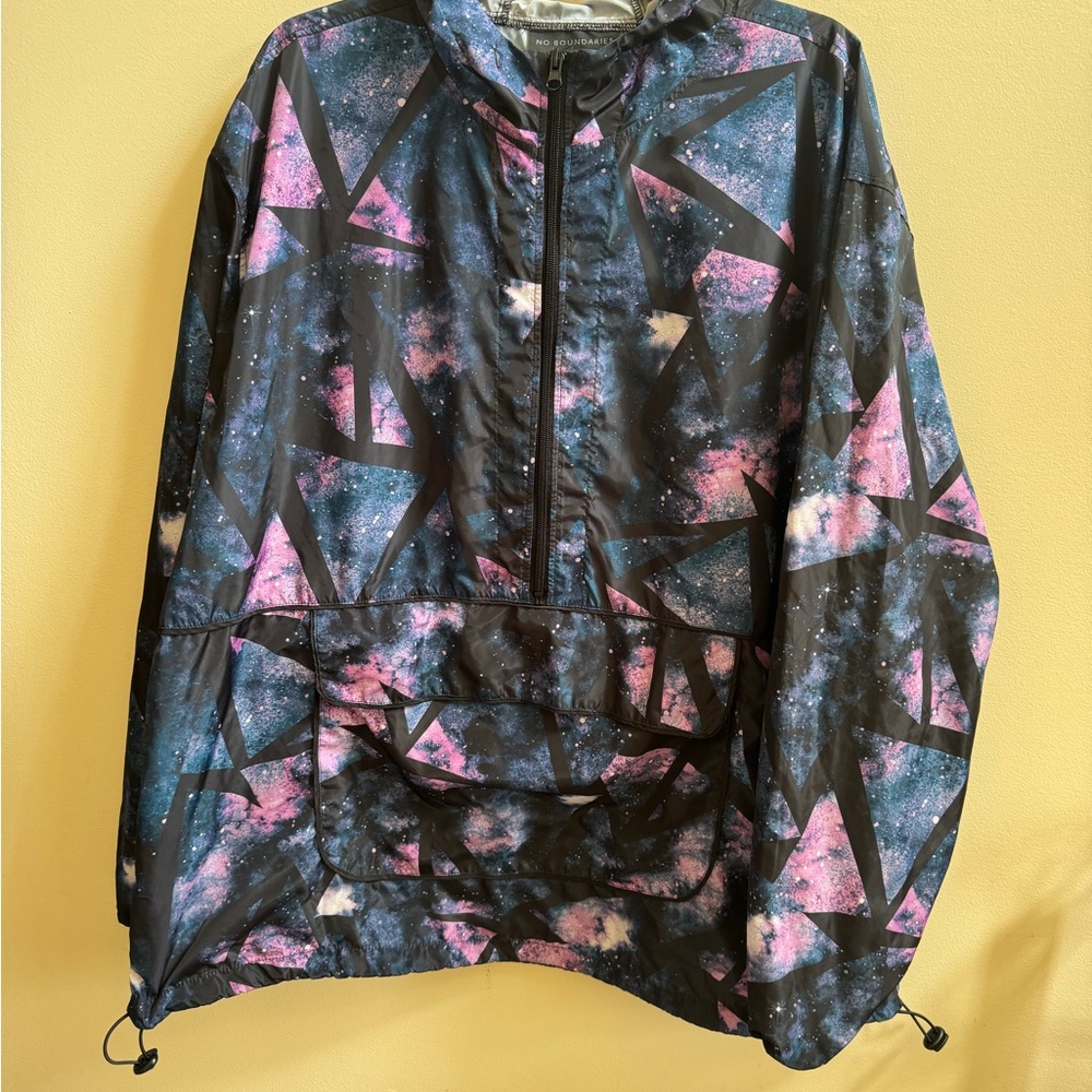 No Boundaries Multicolor Geometric Windbreaker